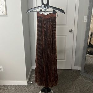 Zara long skirt. Size small. Shimmer bronze color.